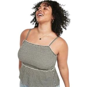 Old Navy Sleeveless Smocked Bodice Gingham Top Women’s Size 4X Plaid